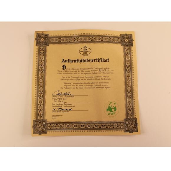 VTG 1985 Bradford Exchange Ursula Band Blue Titmouse Plate World Wildlife Fund - Picture 8 of 10